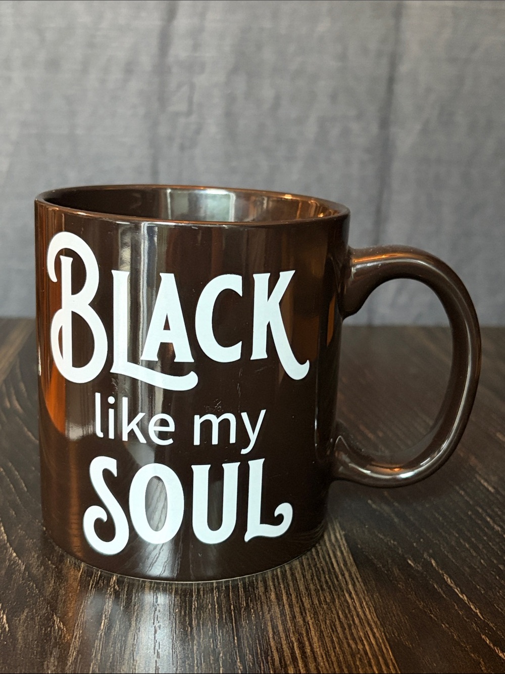 Brown Ceramic "Black Like My Soul" Coffee Mug - Unbranded